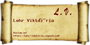 Lehr Viktória névjegykártya